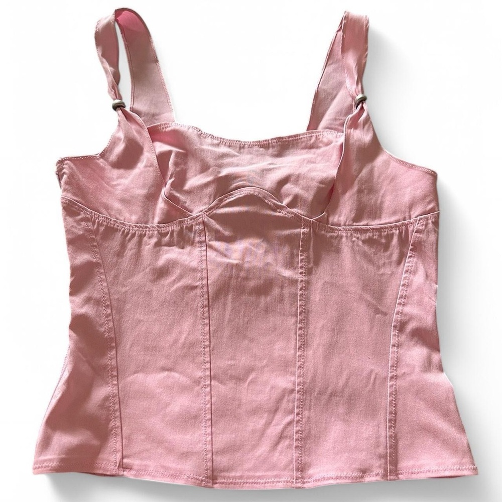 I.AM.GIA Pink Bustier Tank Top with Square Neckline